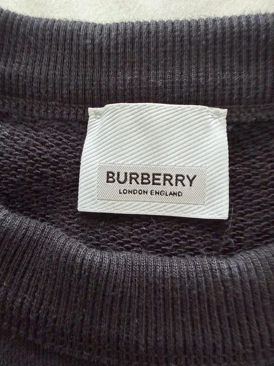 Burberry Black Crewneck Sweatshirt with White and Red Logo - Picture 6 of 7
